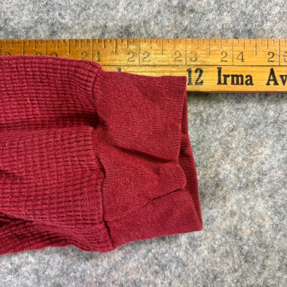 VTG GAP Red Waffle Knit Long Sleeve Thermal Shirt Mens M‎ Made in USA Faded Cozy